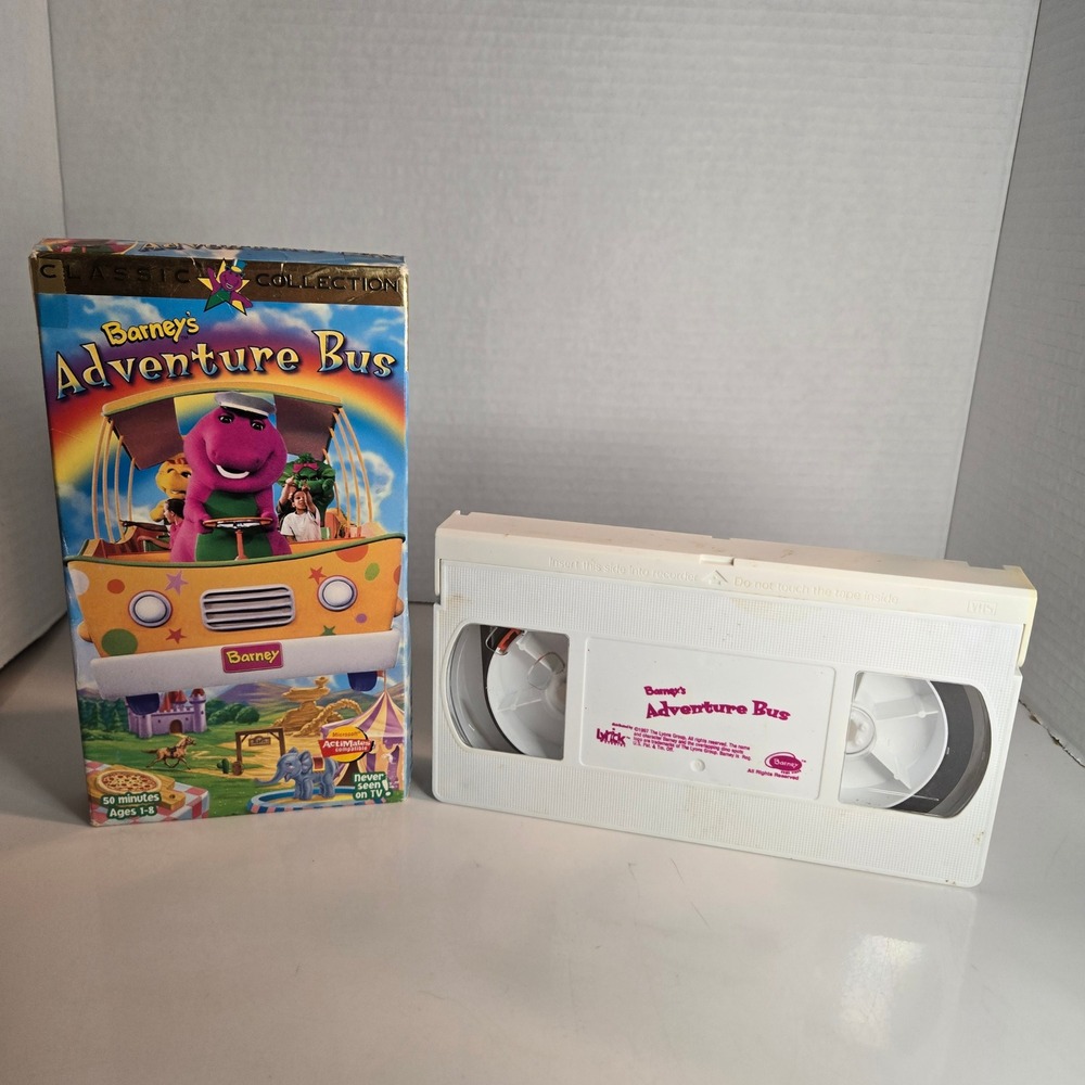 Barney Friends VHS 1997 Video Tape Adventure Bus Classic Collection Cartoon Film